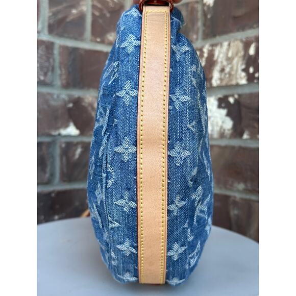 Louis Vuitton Croissant Handbag Monogram Denim MM Blue 37803 - Picture 13 of 15
